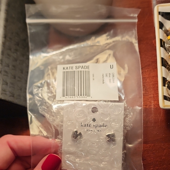 Kate Spade Silver Spade Stud Earrings - Picture 3 of 3